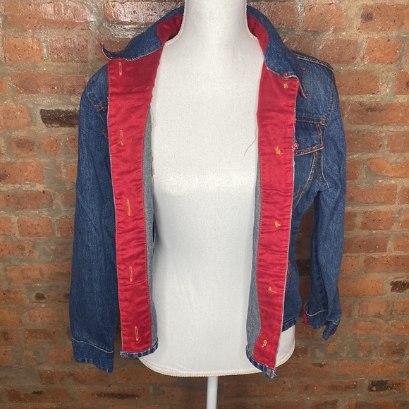 Women’s unique blue denim jacket for women size medium vintage bling - Picture 8 of 12